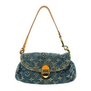 Louis Vuitton Pleaty Shoulder Bag Monogram Denim